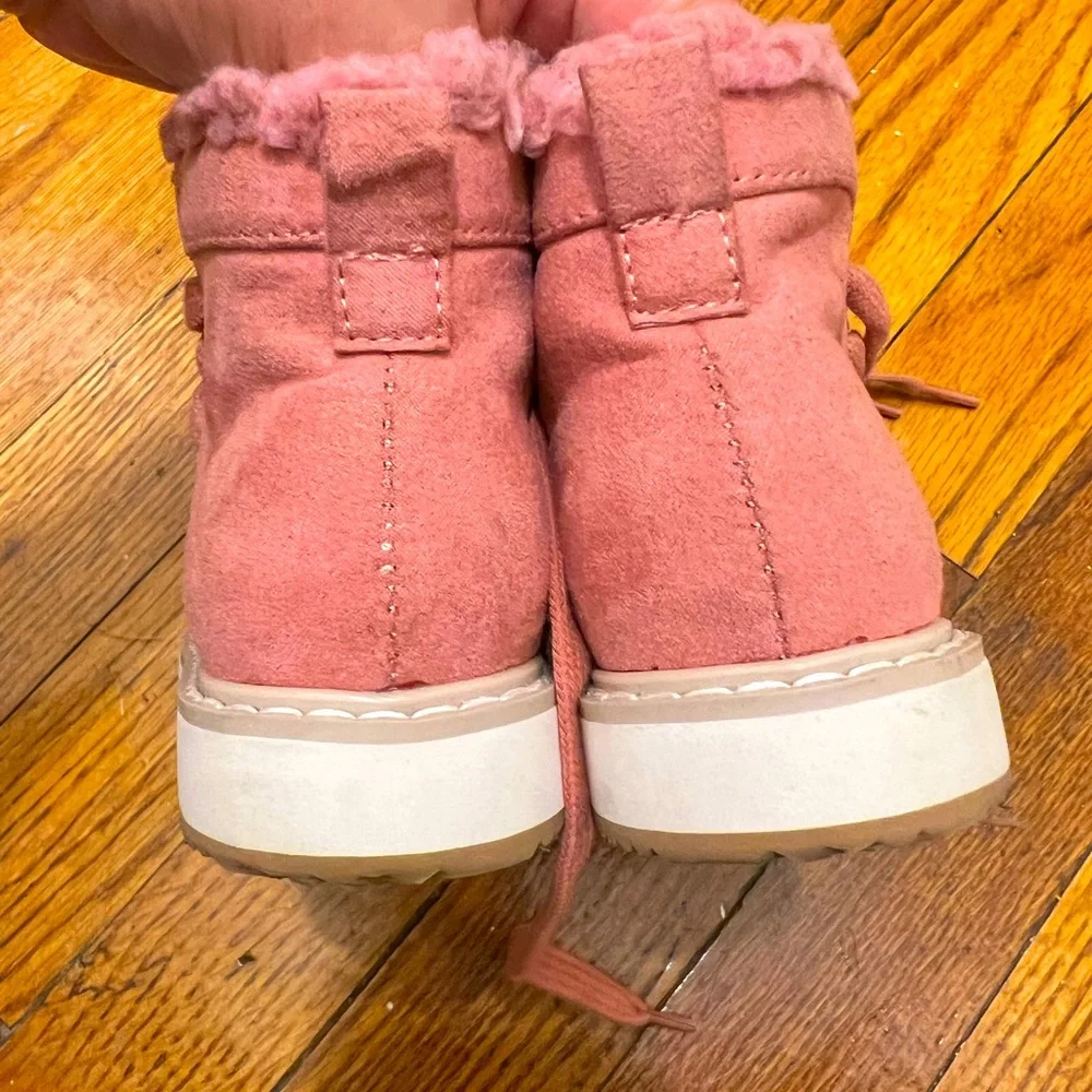 Gap toddler cozy tie boots color pink size 7